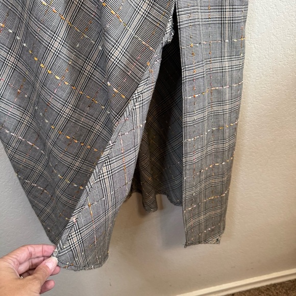 Anthropologie Maeve Reese Plaid Midi Black Dress Sleeveless Academia Size 14 - Picture 6 of 16